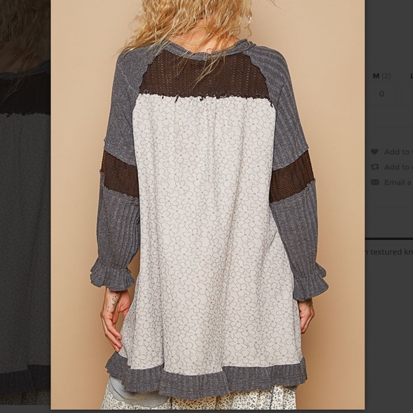 Pol “Amalfi Coast” POL Long Sleeve V-Neck Cardigan with Textured knit BR25 - Picture 4 of 5